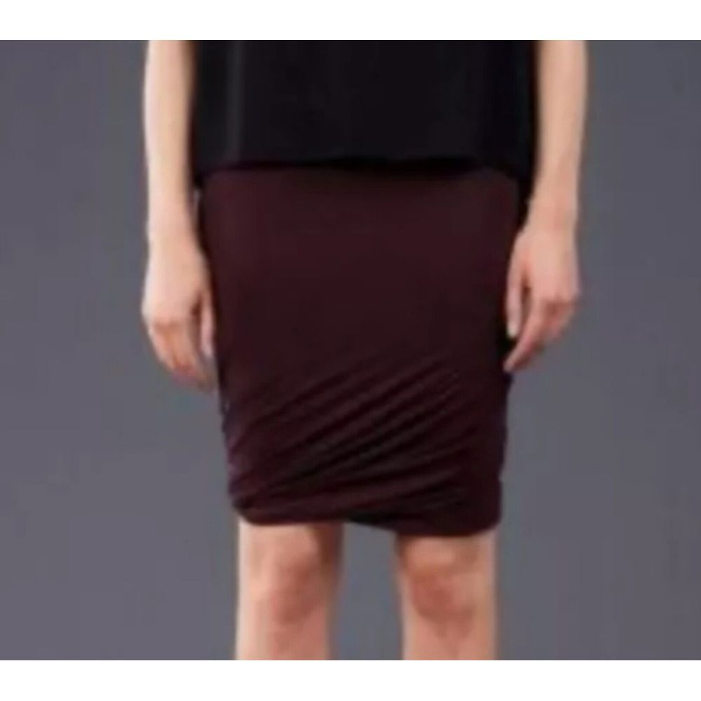 T BY ALEXANDER‎ WANG Twist Burgundy Stretch Modal Skirt  Size Small NWT
